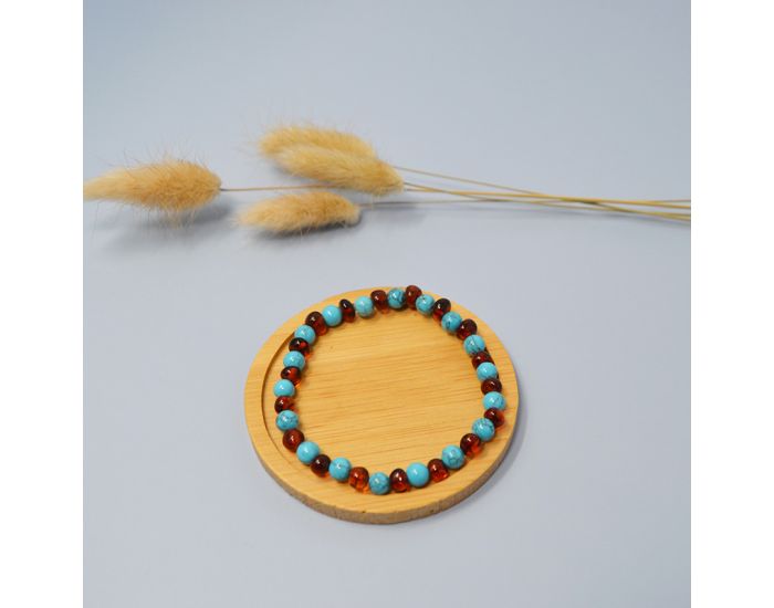IRREVERSIBLE Box Bracelet Et Collier Bb / Bracelet Adulte - Ambre / Turquoise Bleue (8)