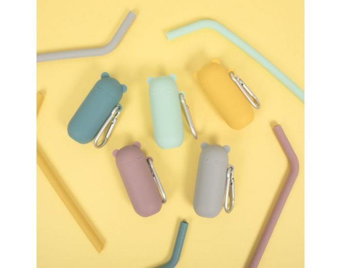 WE MIGHT BE TINY Keepies Paille Avec Etui Ours - Gris (14)