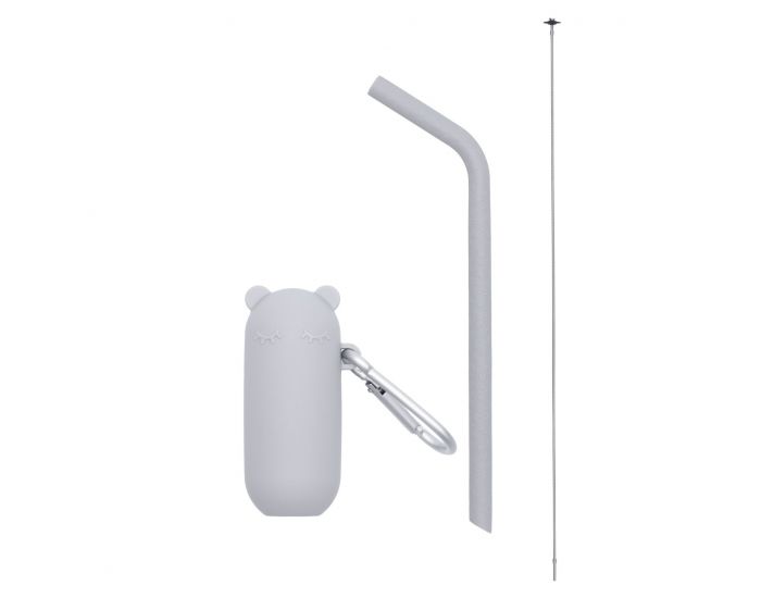 WE MIGHT BE TINY Keepies Paille Avec Etui Ours - Gris (9)