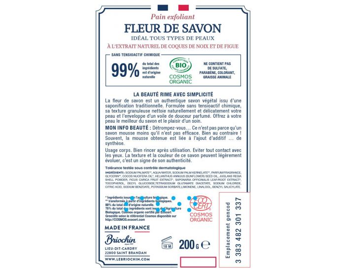 BRIOCHIN DEPUIS 1919 Pain Exfoliant Fleur de Savon Figue et Coques de Noix - 200g (1)