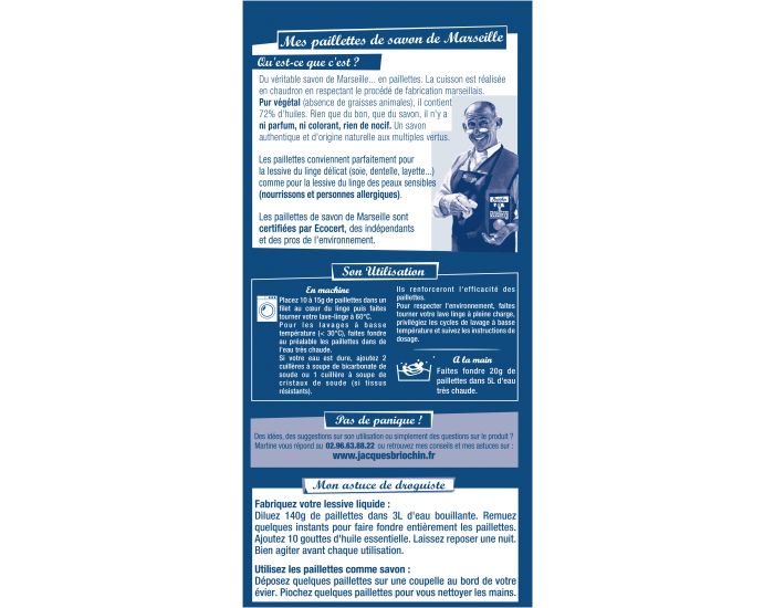 JACQUES BRIOCHIN Les Paillettes de Savon de Marseille - 750gr (1)