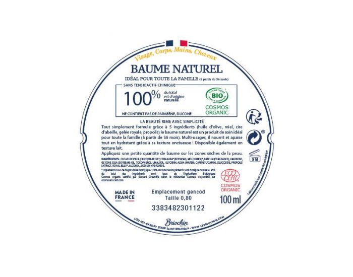 BRIOCHIN DEPUIS 1919 Baume Naturel - 100ml (1)