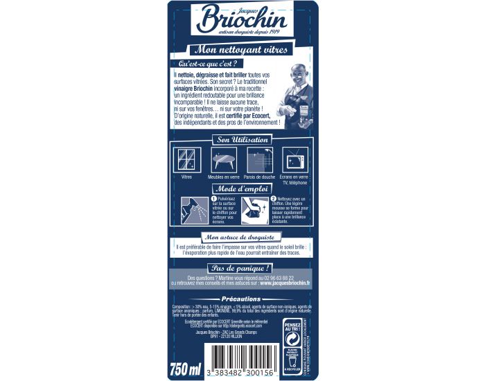 JACQUES BRIOCHIN Nettoyant Vitres -750ml (1)