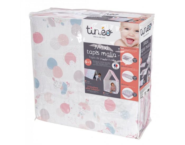 TIN�O Grand Tapis d'Eveil Pliable 180x120 - Rose (5)