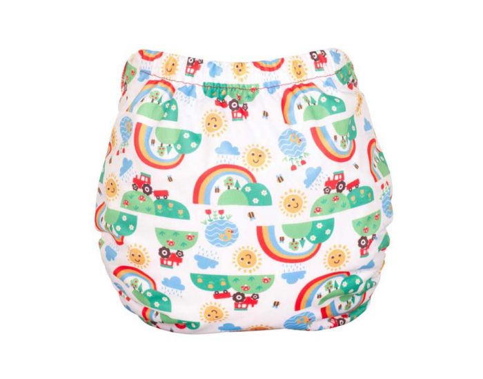 TOTS BOTS Couche Lavable TE2 - PEENUT - Taille Unique (3.5-15kg) - Happy Days (1)