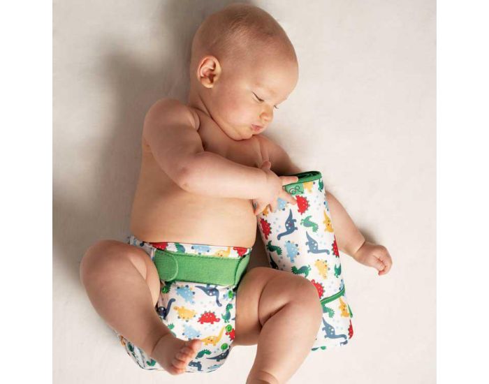 TOTS BOTS Couche Lavable TE1 - Easyfit - Taille Unique (3.5-15kg) - Dino March (4)