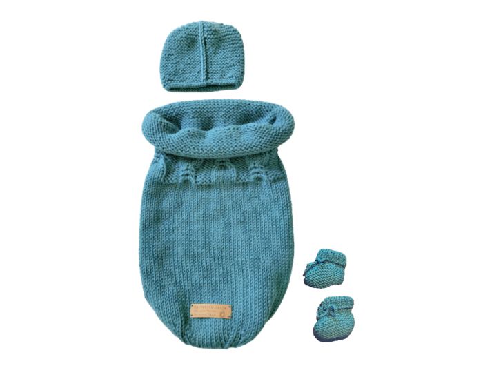 MA PETITE LAINE Trousseau Laine Merinos (Cocon, Bonnet, Chaussons) 0-6 Mois (2)