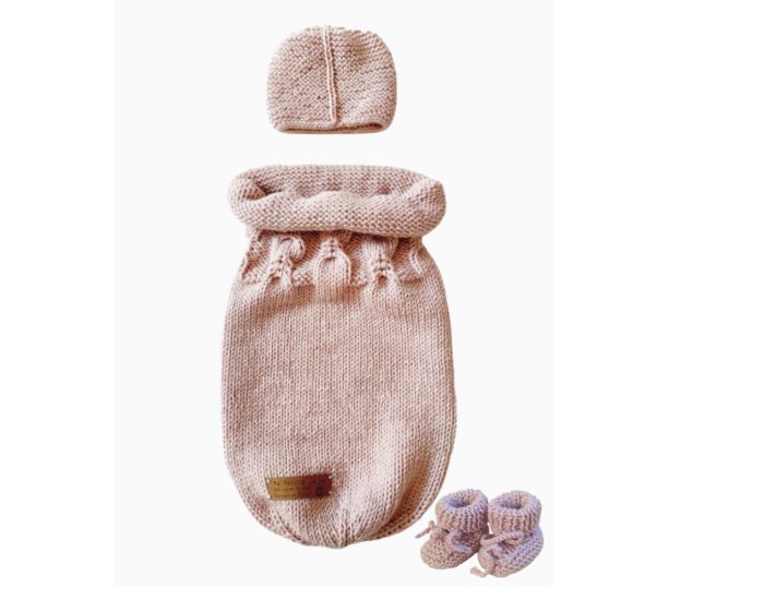 MA PETITE LAINE Trousseau Laine Merinos (Cocon, Bonnet, Chaussons) 0-6 Mois (3)