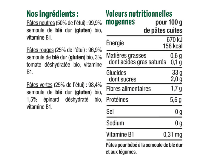 GOOD GOUT Ptes Etoiles Tricolores aux Lgumes - 250g - Ds 8 Mois (2)