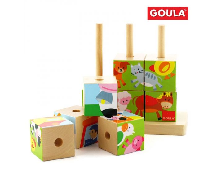 GOULA Puzzles Cubes Ferme - D�s 3 ans  (1)