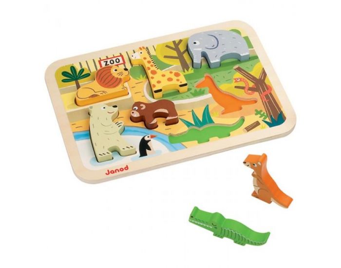 JANOD Chunky Puzzle 3D Zoo - Ds 12 mois (1)