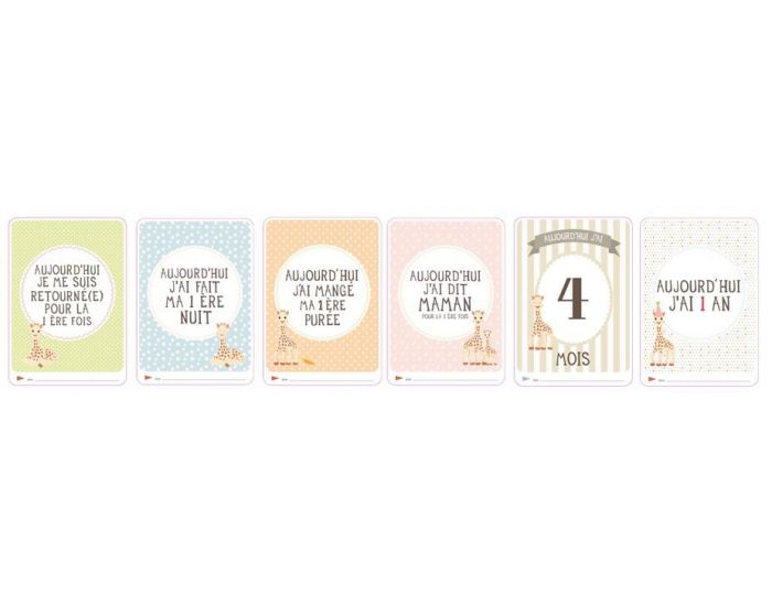 MILESTONE Cartes souvenirs - Ma premi�re ann�e Sophie la Girafe (2)