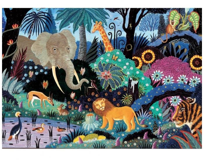MICHELE WILSON Puzzle Nuit dans la Jungle d'Alain Thomas - 50 Pi�ces - D�s 6 ans  (1)