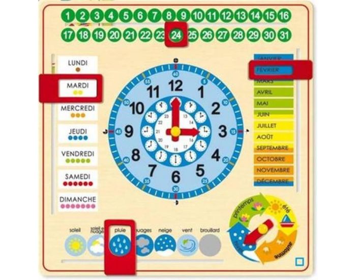 GOULA Grande Horloge Calendrier Fran�ais - D�s 3 ans  (1)
