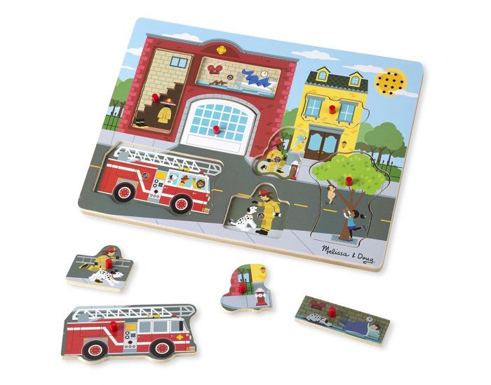 MELISSA & DOUG Puzzle Sonore - Autour de la Caserne des Pompiers - Ds 2 ans (1)