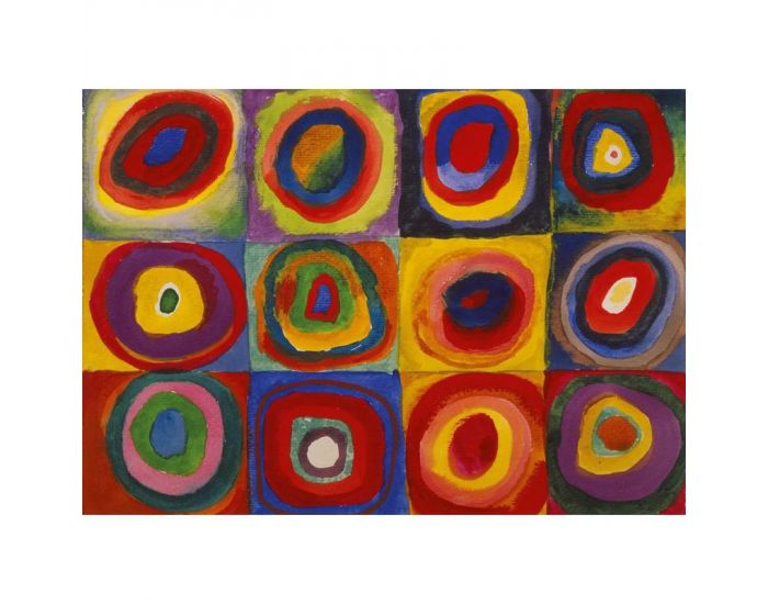 MICHELE WILSON Puzzle Carrs avec Cercles de Kandinsky - 12 Pices - Ds 3 ans  (1)