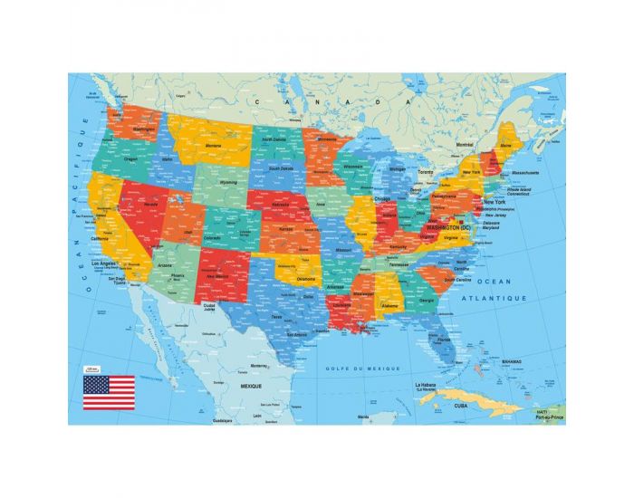 MICHELE WILSON Puzzle Carte des Etats-Unis - 50 Pices - Ds 6 ans  (1)