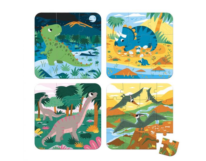 JANOD 4 Puzzles Evolutifs Dinosaures - Ds 3 ans (1)