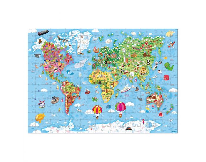 JANOD Puzzle Gant Carte du Monde 300 pices - Ds 6 ans (1)