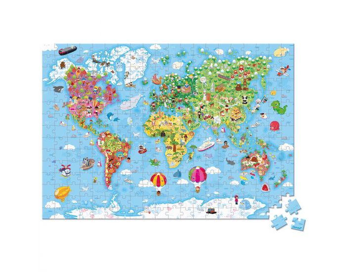 JANOD Puzzle Gant Carte du Monde 300 pices - Ds 6 ans (2)