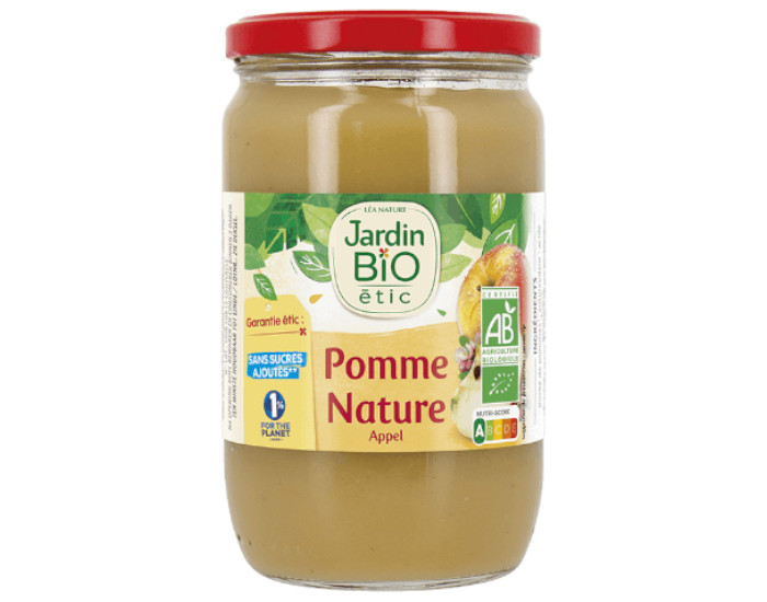 JARDIN BIO Compote Familiale Biofruits Pomme Nature - 680g (1)