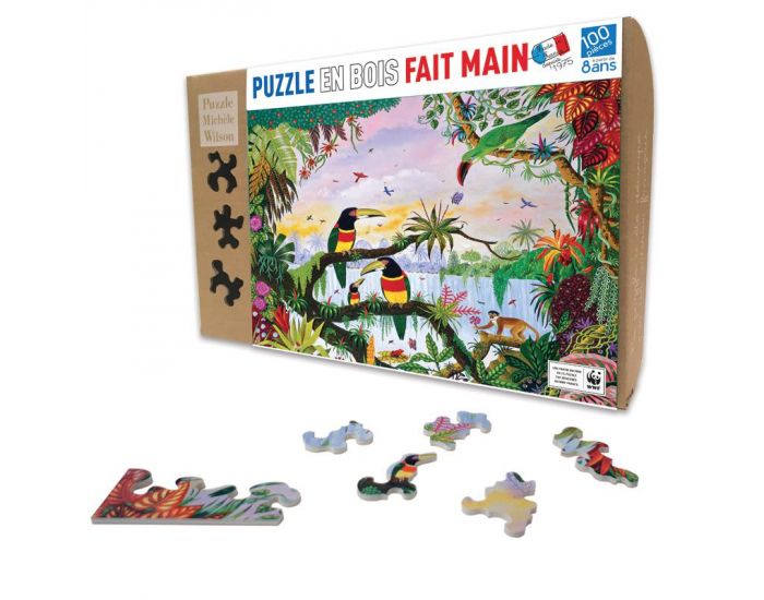 MICHELE WILSON Puzzle La jungle d'Alain Thomas - 100 Pices - Ds 8 ans  (1)