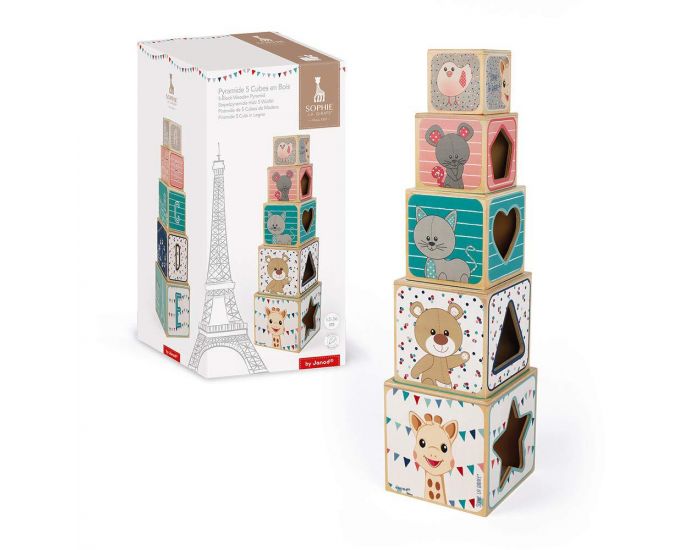 JANOD Pyramide 5 Cubes Sophie la Girafe - D�s 1 an (1)