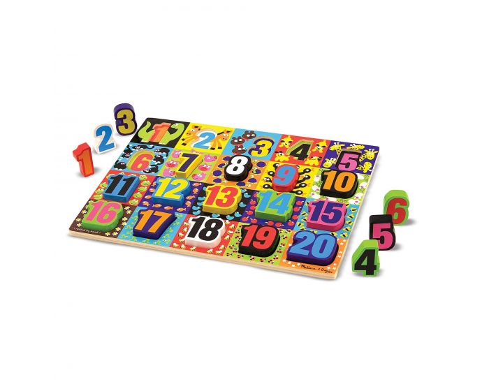 MELISSA & DOUG Chunky Puzzle Gant Nombres - Ds 3 ans (1)