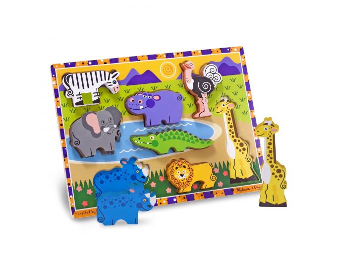 MELISSA & DOUG Chunky Puzzle Safari - Ds 2 ans (1)