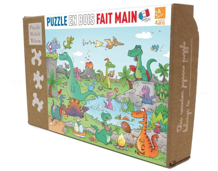 MICHELE WILSON Puzzle Les Dinosaures de Laure Cacouault - 24 Pices - Ds 4 ans  (1)