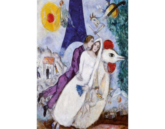 MICHELE WILSON Puzzle Les Maris de la Tour Eiffel de Chagall -24 Pices - Ds 4 ans  (1)