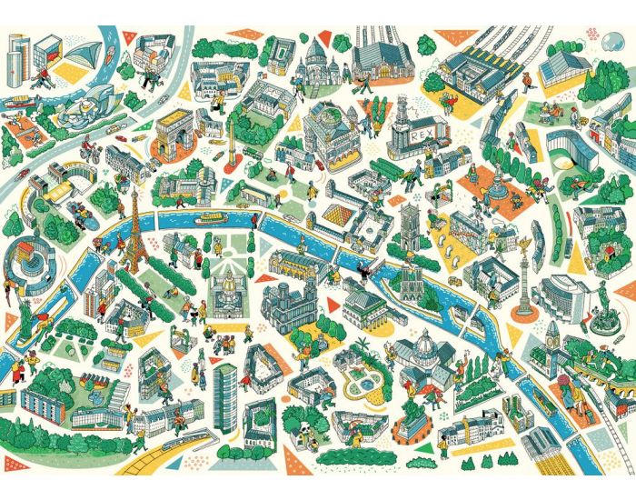 MICHELE WILSON Puzzle Paris Labyrinthes - 100 Pices - Ds 8 ans  (1)