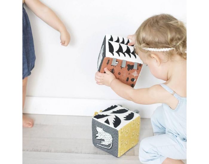 WEE GALLERY Cube En Tissu Sensoriel - Jungle - Ds La Naissance (1)