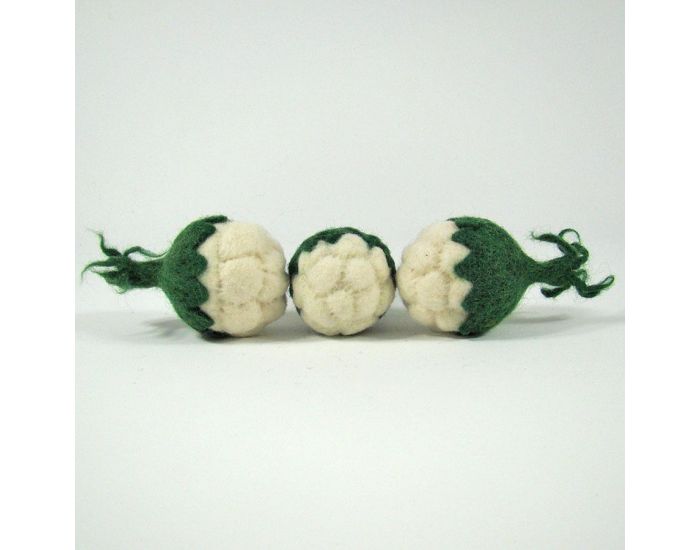PAPOOSE TOYS Mini L�gumes en Laine Feutr�e - 3 Choux-Fleurs - D�s 3 ans (11)