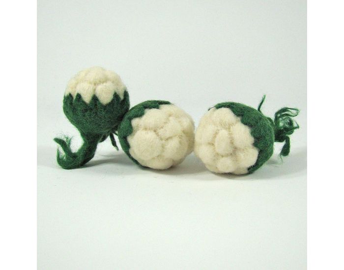 PAPOOSE TOYS Mini L�gumes en Laine Feutr�e - 3 Choux-Fleurs - D�s 3 ans (12)