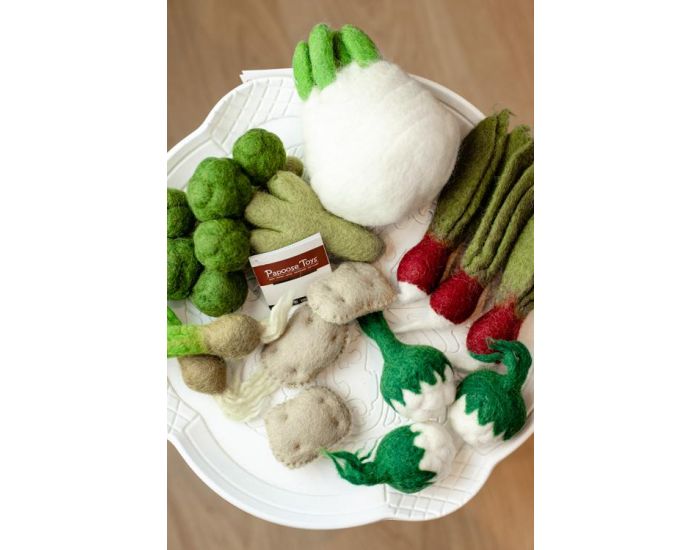 PAPOOSE TOYS Mini L�gumes en Laine Feutr�e - 3 Choux-Fleurs - D�s 3 ans (3)