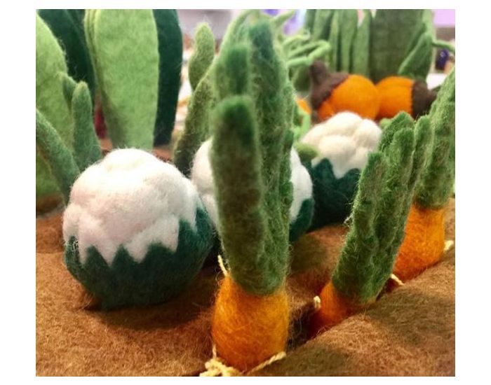 PAPOOSE TOYS Mini L�gumes en Laine Feutr�e - 3 Choux-Fleurs - D�s 3 ans (8)