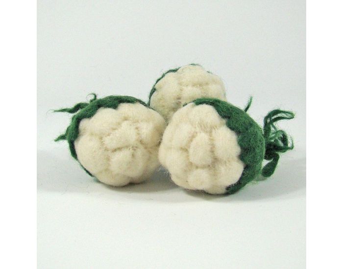 PAPOOSE TOYS Mini L�gumes en Laine Feutr�e - 3 Choux-Fleurs - D�s 3 ans (10)
