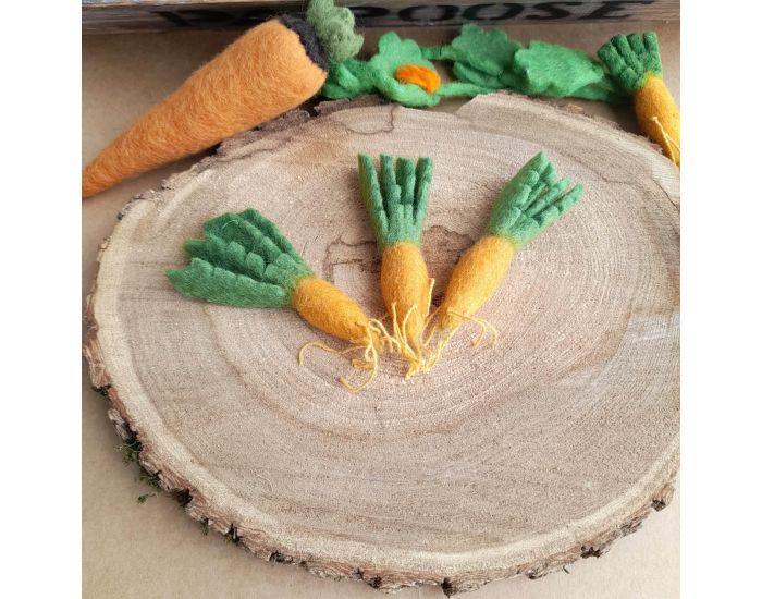 PAPOOSE TOYS Mini L�gumes en Laine Feutr�e - 3 Carottes - D�s 3 ans (2)