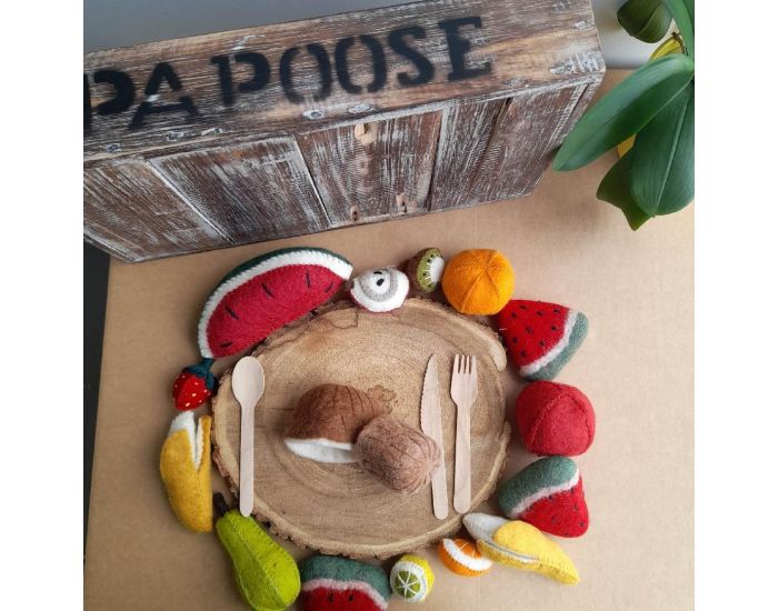 PAPOOSE TOYS Fruit en Laine Feutr�e - Noix de Coco - D�s 3 ans (3)
