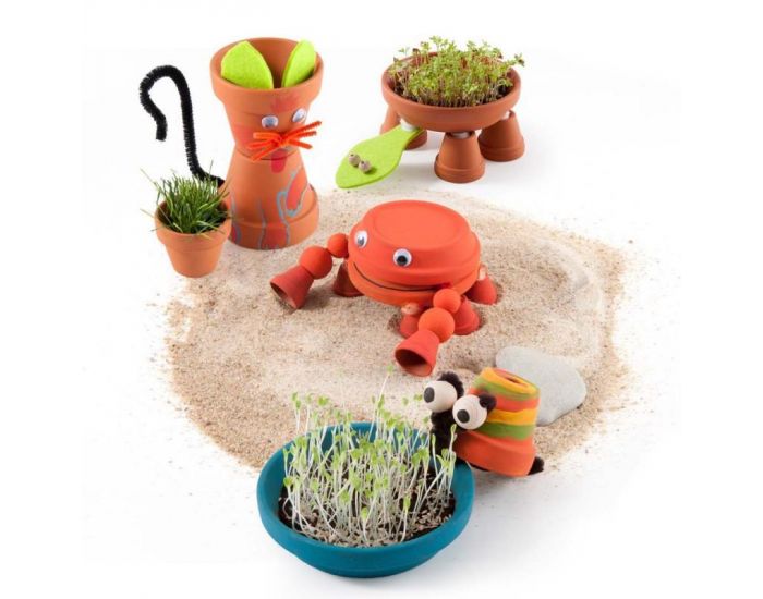 RADIS ET CAPUCINE Coffret Animaux en Pots Terre Cuite (3)