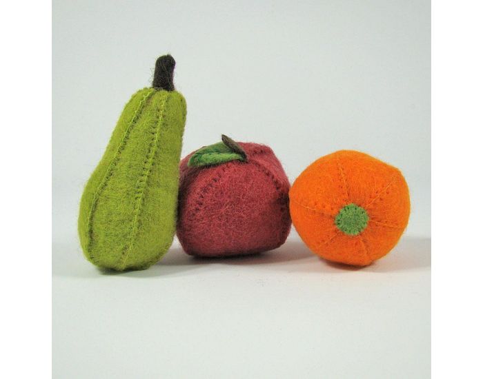 PAPOOSE TOYS Fruits en Laine Feutr�e - Pomme, Poire, Orange - D�s 3 ans (2)