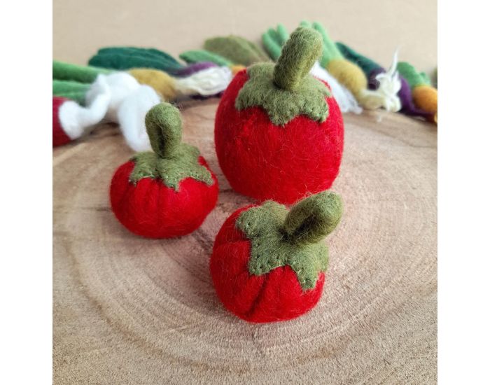 PAPOOSE TOYS L�gumes en laine feutr�e - 3 tomates - PAPOOSE TOYS (1)