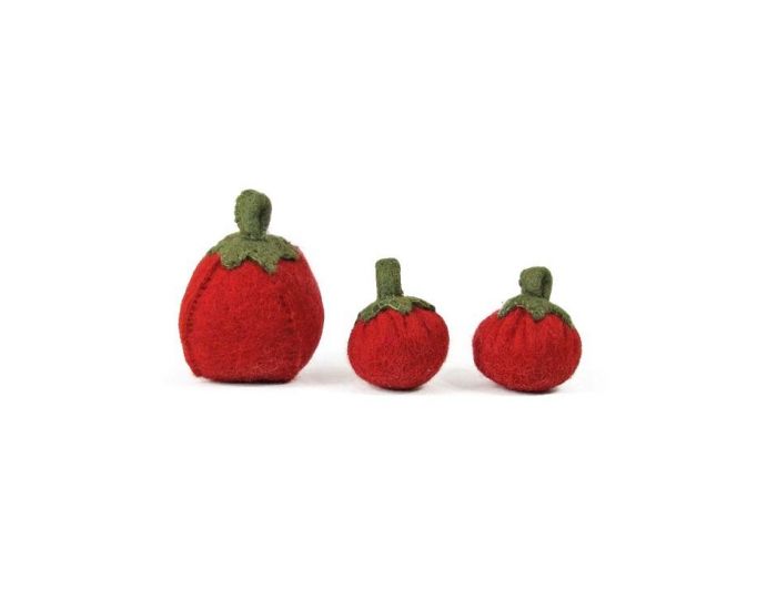 PAPOOSE TOYS L�gumes en laine feutr�e - 3 tomates - PAPOOSE TOYS (5)
