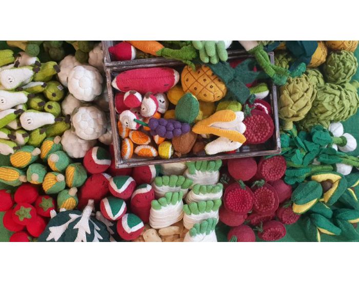 PAPOOSE TOYS L�gumes en laine feutr�e - 3 tomates - PAPOOSE TOYS (8)
