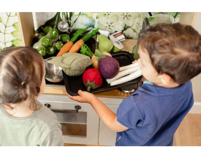 PAPOOSE TOYS L�gumes en Laine Feutr�e - Tomate, Poivron, Aubergine - D�s 3ans (4)