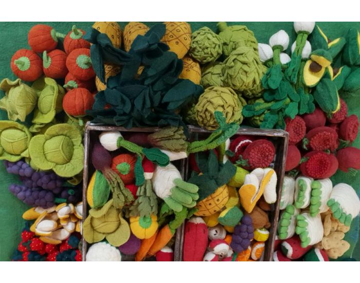 PAPOOSE TOYS L�gumes en Laine Feutr�e - Tomate, Poivron, Aubergine - D�s 3ans (7)