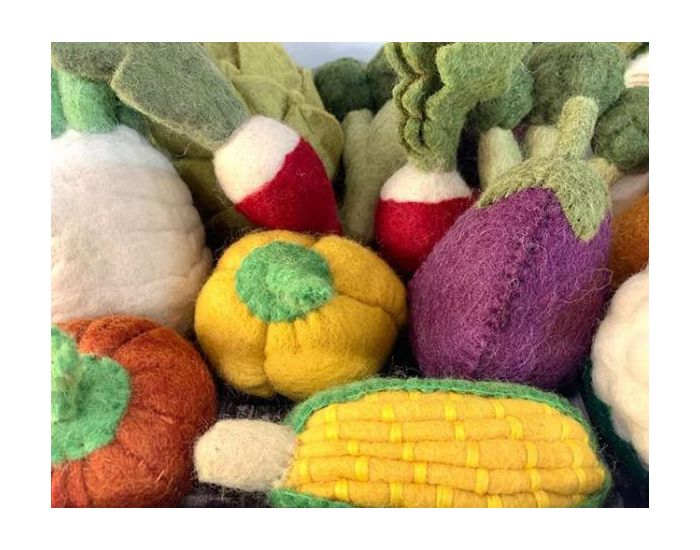 PAPOOSE TOYS L�gumes en Laine Feutr�e - Tomate, Poivron, Aubergine - D�s 3ans (9)