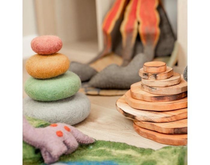 PAPOOSE TOYS Galets en Laine Feutr�e Earth - Set de 5 - D�s 3 ans (5)