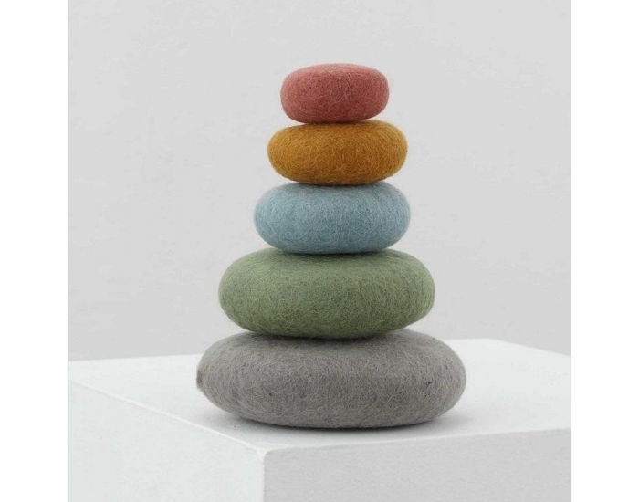 PAPOOSE TOYS Galets en Laine Feutr�e Earth - Set de 5 - D�s 3 ans (8)